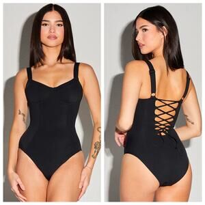 TA3 Lifty Black One Piece Swimsuit Small Regular Length Cup F/G NWT